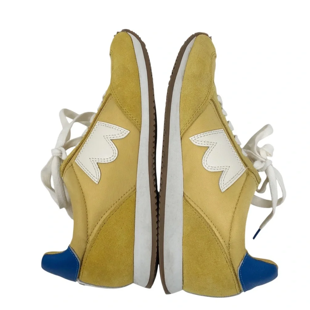 Birdies Roadrunner Sneakers in Citron Size 6.5 Yellow Blue Suede Athletic‎